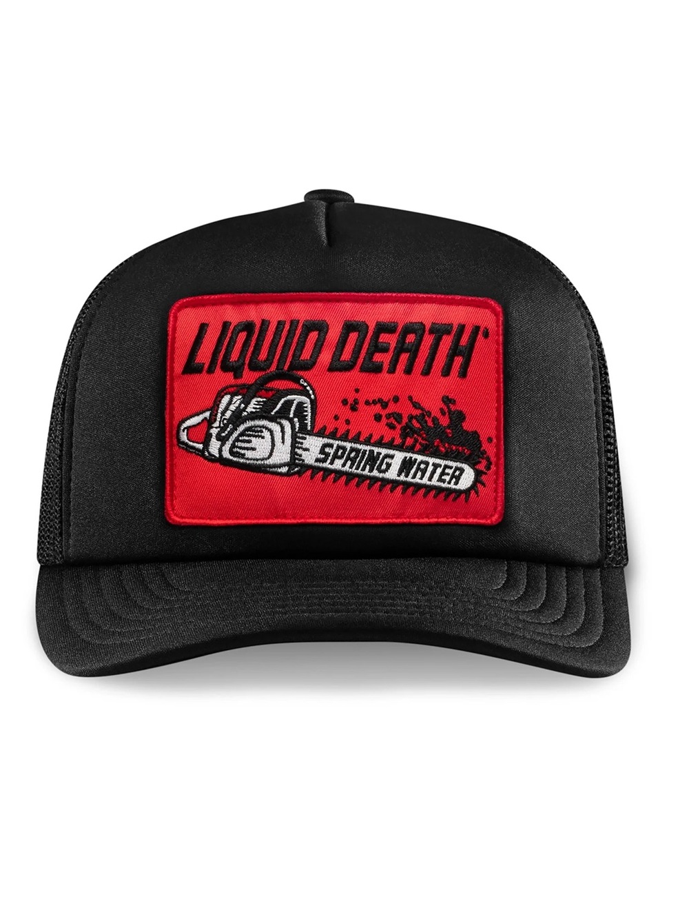 Liquid Death CHAINSAW MASSACRE Black Foam Trucker HAT One Size